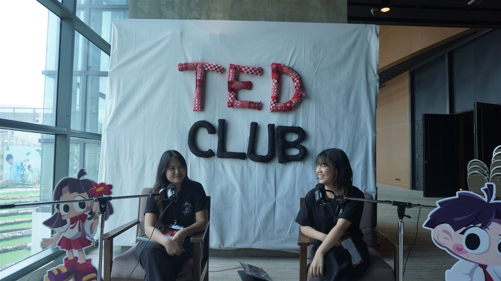 A TED Club podcast interview on stage